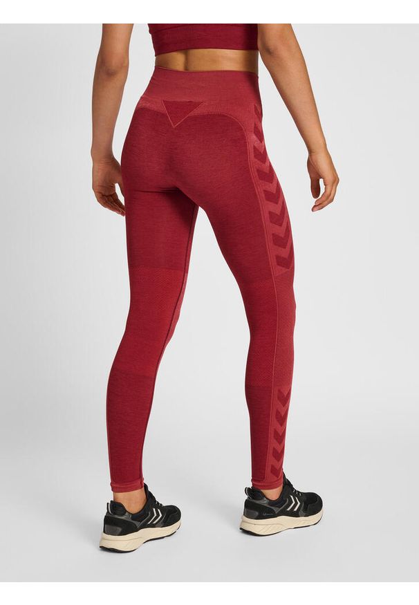Damskie legginsy mid-rise Hummel Clea. Kolor: czerwony. Materiał: materiał. Sport: joga i pilates