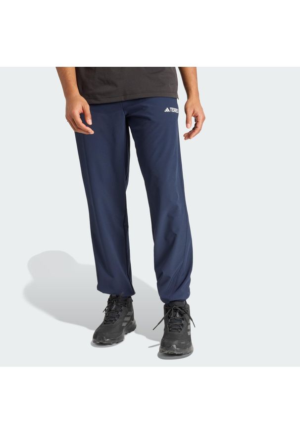 Adidas - Spodnie Terrex Multi Liteflex. Kolor: niebieski. Materiał: materiał. Sezon: lato. Sport: turystyka piesza