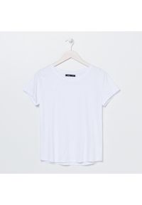 Sinsay - Bawełniana koszulka basic - Biały. Kolor: biały. Materiał: bawełna #1