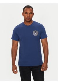 Versace Jeans Couture T-Shirt 77GAHT00 CJ00T Niebieski Slim Fit. Kolor: niebieski. Materiał: bawełna