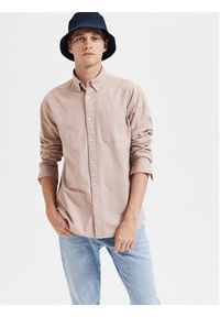 Selected Homme Koszula Rick 16077359 Beżowy Regular Fit. Kolor: różowy. Materiał: bawełna