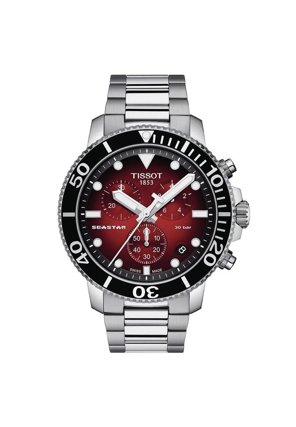 Zegarek Męski TISSOT Seastar 1000 Quartz Chronograph T-SPORT T120.417.11.421.00. Materiał: koronka. Styl: wakacyjny, sportowy