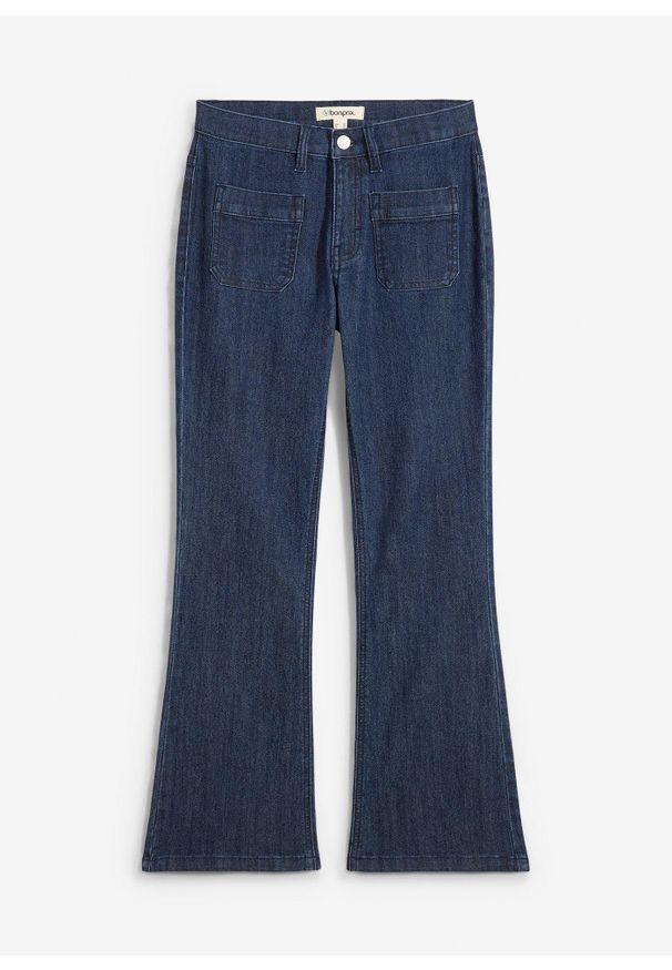 bonprix - Wygodne dżinsy o kroju bootcut. Kolor: niebieski
