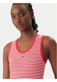 Tommy Jeans Top Essential DW0DW20673 Czerwony Slim Fit. Kolor: czerwony. Materiał: bawełna #2