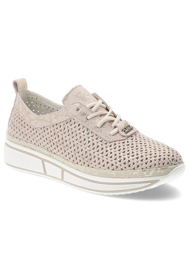 Sneakersy damskie Vinceza, ze skóry naturalnej zamszowej ażurowa cholewka sznurowanie lekka platforma casual, beżowe, 95387. Okazja: na co dzień. Zapięcie: sznurówki. Kolor: beżowy. Materiał: zamsz, skóra. Szerokość cholewki: normalna. Wzór: ażurowy. Obcas: na platformie. Styl: casual