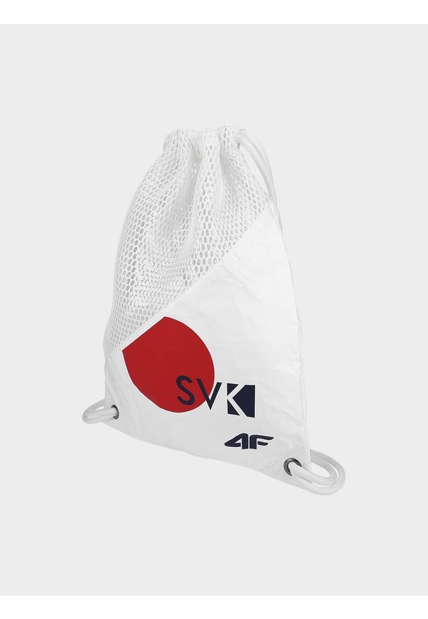 4f - Plecak-worek z kolekcji kibica FROM PAST TO FUTURE. Kolor: biały. Wzór: nadruk. Styl: sportowy, casual