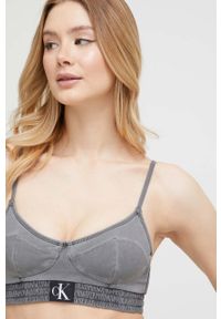 Calvin Klein biustonosz kąpielowy kolor szary lekko usztywniona miseczka. Kolor: szary #2