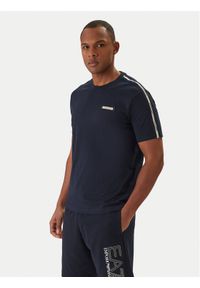 EA7 Emporio Armani T-Shirt 7M001476 AF10375 Niebieski Regular Fit. Kolor: niebieski. Materiał: bawełna #1