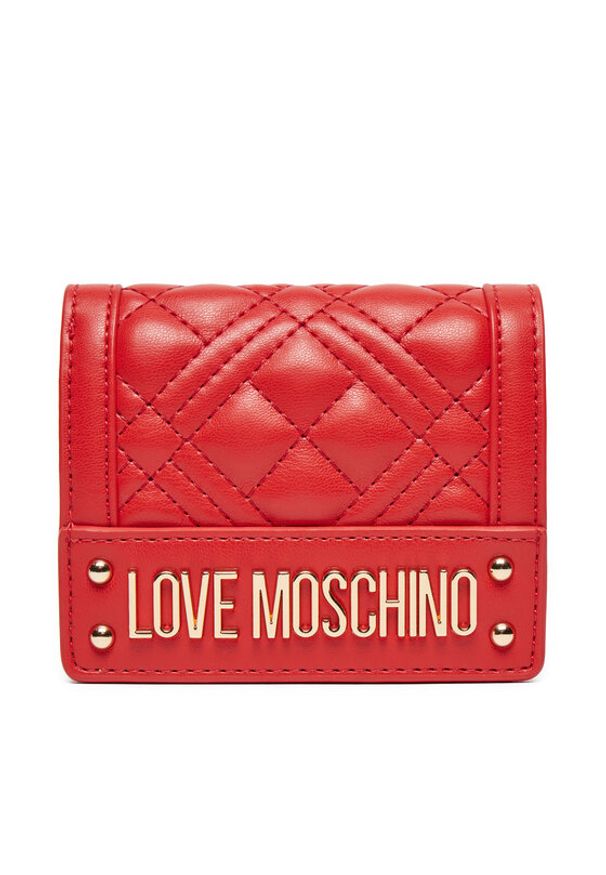 Love Moschino - LOVE MOSCHINO Mały Portfel Damski JC5601PP0LLA0500 Czerwony. Kolor: czerwony. Materiał: skóra