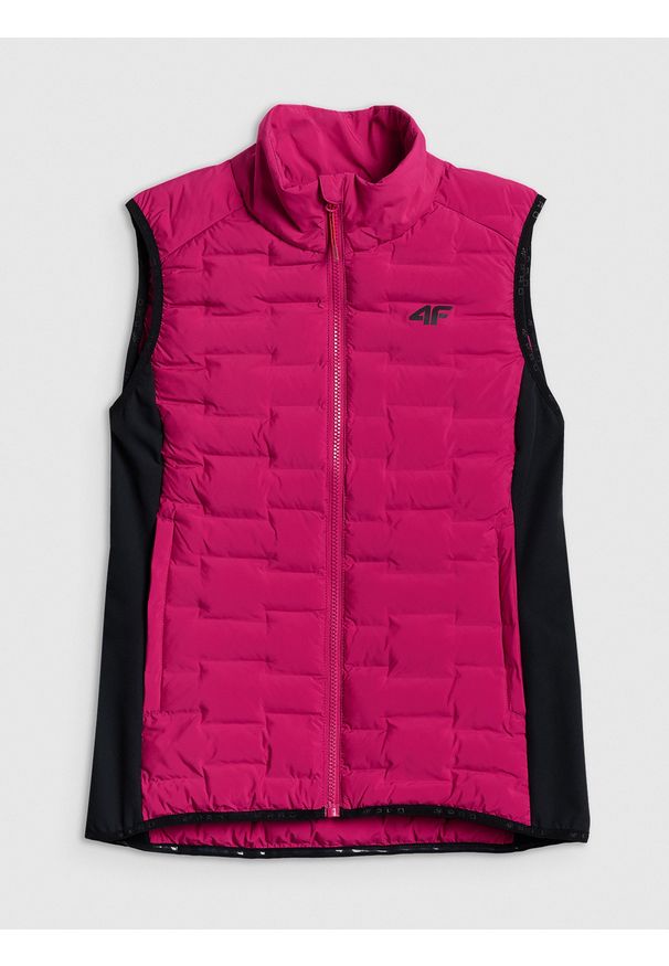 4f - 4F Bezrękawnik trekkingowy z wypełnieniem Primaloft Silver damski - różowy XXL. Typ kołnierza: kołnierzyk stójkowy. Kolor: różowy. Materiał: tkanina, syntetyk, materiał. Długość rękawa: bez rękawów. Technologia: Primaloft. Wzór: gładki. Sezon: lato. Sport: turystyka piesza