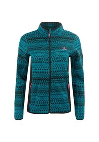 Eastpak - Glemo damska bluza polarowa fluo niebieska, zamek, 2 kieszenie. Kolor: niebieski, wielokolorowy, czarny. Materiał: poliester #1