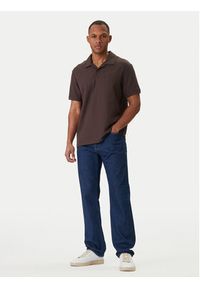 Calvin Klein Jeans Polo Easy Micro Waffle LV04RF205G Brązowy Regular Fit. Typ kołnierza: polo. Kolor: brązowy. Materiał: bawełna #5