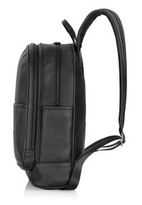 Ochnik - Skórzany dwukomorowy plecak męski z logo. Kolor: czarny. Materiał: skóra #6