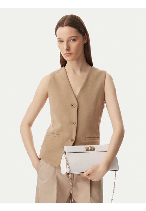 TOMMY HILFIGER - Tommy Hilfiger Torebka Th Modern Clutch AW0AW18727 Kremowy. Kolor: kremowy. Materiał: skórzane