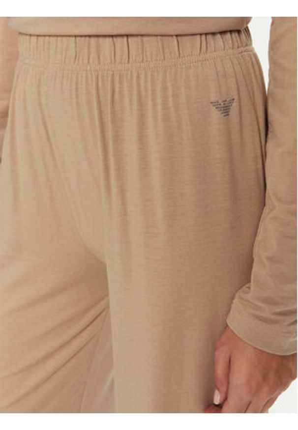 Emporio Armani Underwear Piżama 164790 4F224 16355 Beżowy Regular Fit. Kolor: beżowy. Materiał: lyocell