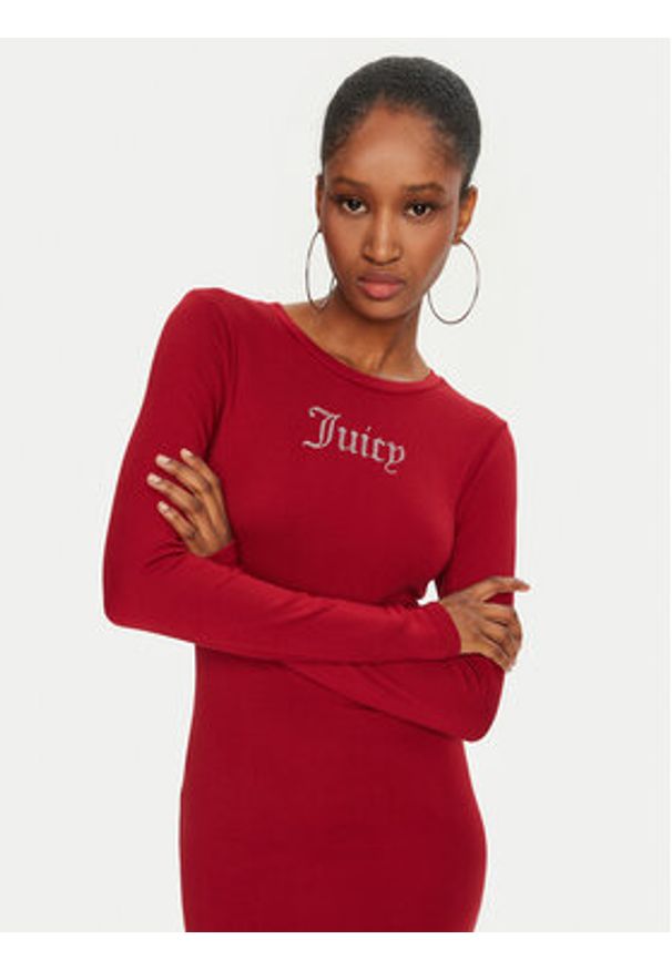 Juicy Couture Sukienka codzienna Dizzie JCWED24309 Czerwony Slim Fit. Okazja: na co dzień. Kolor: czerwony. Typ sukienki: proste. Styl: casual