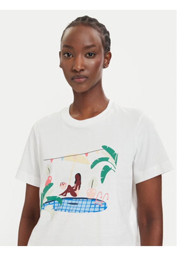 Vero Moda T-Shirt Emily 10344804 Biały Regular Fit. Kolor: biały. Materiał: bawełna