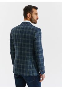Pako Lorente - PAKO LORENTE – Granatowa casualowa marynarka męska w zieloną kratę. Okazja: na co dzień. Kolor: zielony, niebieski, wielokolorowy. Materiał: poliester, elastan, wiskoza. Styl: casual #5