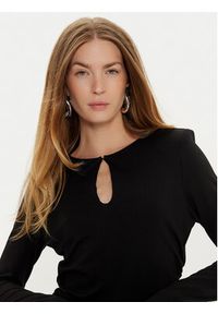 Sisley Bluzka 5Y0XLQ080 Czarny Slim Fit. Kolor: czarny. Materiał: syntetyk