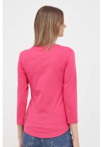 TOMMY HILFIGER - Tommy Hilfiger longsleeve bawełniany kolor różowy. Kolor: różowy. Materiał: bawełna. Długość rękawa: długi rękaw #2