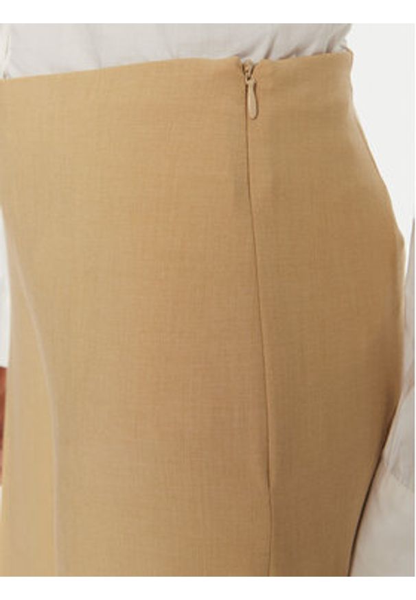 United Colors of Benetton - United Colors Of Benetton Spodnie materiałowe 4962DF01Z Beżowy Wide Leg. Kolor: beżowy. Materiał: wiskoza, syntetyk