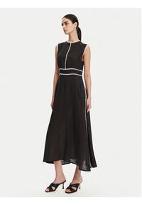 ICONA Sukienka letnia RP5LE007 Czarny Regular Fit. Kolor: czarny. Materiał: len. Sezon: lato #2