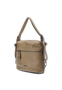 Brązowa Stylowa Torebka Damska Z Funkcją Plecaka Venezia. Kolor: brązowy. Materiał: skórzane. Styl: elegancki #3