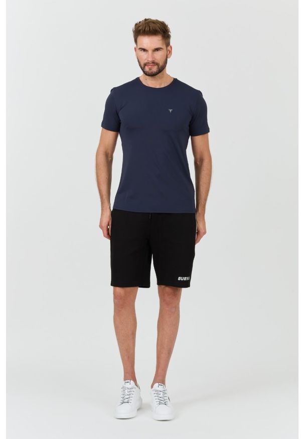 Guess - GUESS Granatowy męski t-shirt New Tech Str T, Rozmiar XL. Kolor: niebieski