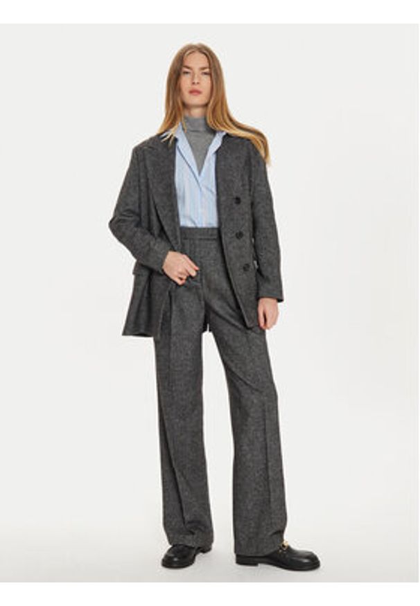 MAX&Co. Spodnie materiałowe 2426136064200 Szary Regular Fit. Kolor: szary. Materiał: wełna