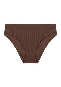 Intica - Tongi damskie bezszwowe z elastycznego materiału Virginija. Kolor: brązowy. Materiał: materiał