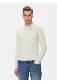 BOSS Polo Peoxfordlong_1 50544845 Beżowy Regular Fit. Typ kołnierza: polo. Kolor: beżowy. Materiał: bawełna