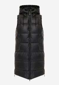 Renee - Czarna Długa Kamizelka z Pikowaniem i Obustronnym Suwakiem Wetessa. Kolor: czarny. Długość: długie #2