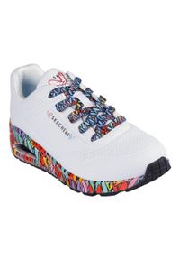 skechers - Buty sportowe Sneakersy damskie, Uno - Ravaged Love. Kolor: biały. Sport: turystyka piesza #2