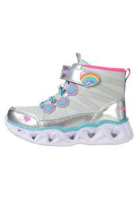 skechers - Buty do chodzenia niemowlęce Skechers Heart Lights-sweet. Kolor: szary, wielokolorowy. Materiał: syntetyk, materiał. Szerokość cholewki: normalna. Sport: turystyka piesza