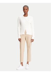 TOMMY HILFIGER - Tommy Hilfiger Kardigan WW0WW46514 Écru Regular Fit. Materiał: bawełna