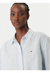 Tommy Jeans Koszula DW0DW22209 Błękitny Relaxed Fit. Kolor: niebieski. Materiał: len #5