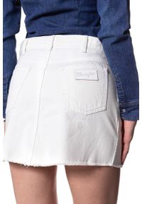 Wrangler - SPÓDNICA JEANSOWA WRANGLER RETRO SKIRT WHITE DAMAGED W241DM12Q. Materiał: jeans. Styl: retro #3