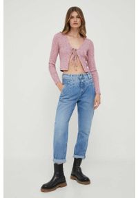 Pepe Jeans jeansy Violet damskie high waist. Stan: podwyższony. Kolor: niebieski #4