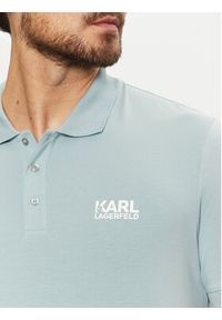 Karl Lagerfeld - KARL LAGERFELD Polo 745088 551235 Błękitny Regular Fit. Typ kołnierza: polo. Kolor: niebieski. Materiał: bawełna #3