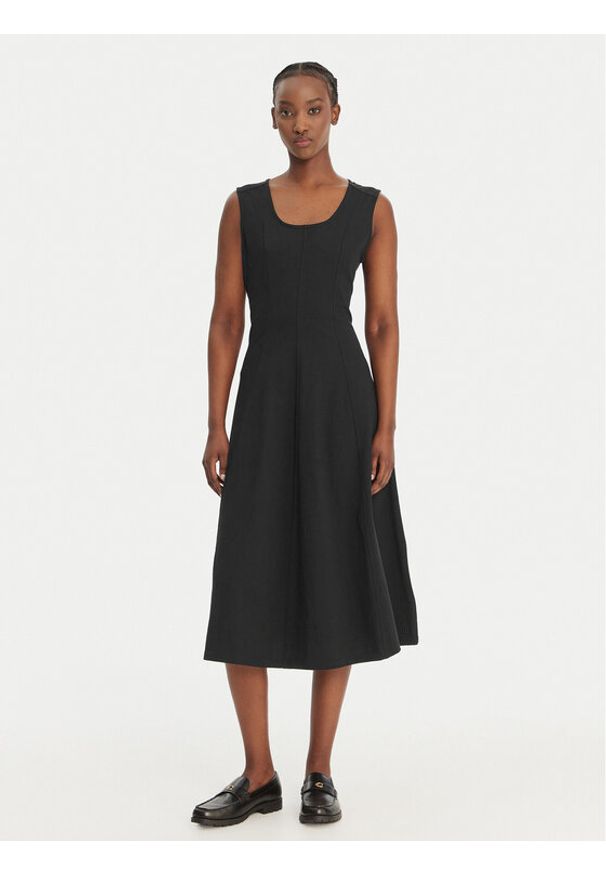 Calvin Klein Jeans Sukienka codzienna LV047F203G Czarny Regular Fit. Okazja: na co dzień. Kolor: czarny. Materiał: bawełna. Typ sukienki: proste. Styl: casual