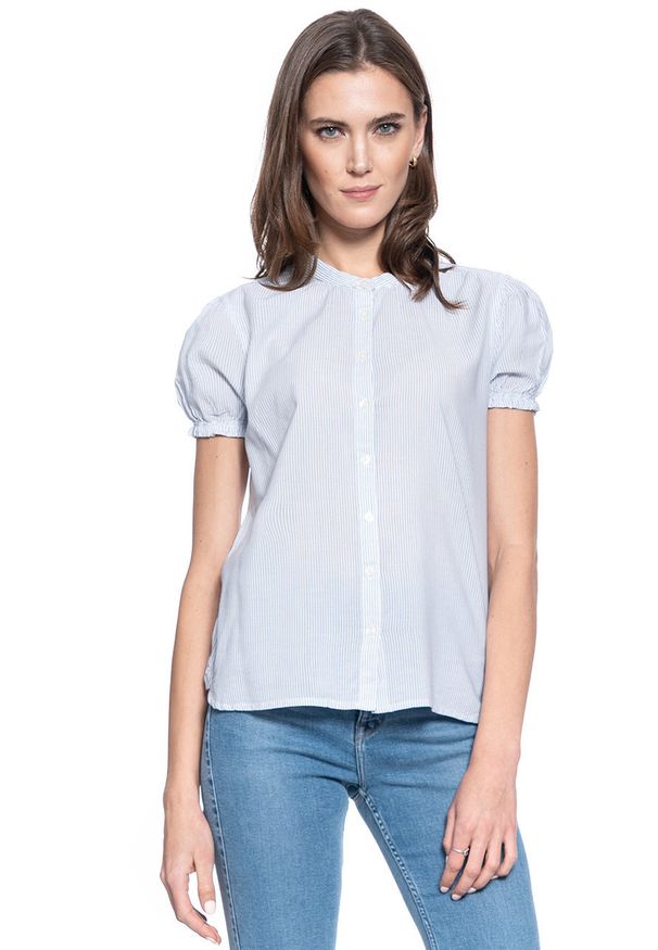Mustang - DAMSKA KOSZULA KRÓTKI RĘKAW MUSTANG ELSA BASIC BLOUSE 1009453 11723. Długość rękawa: krótki rękaw. Długość: krótkie
