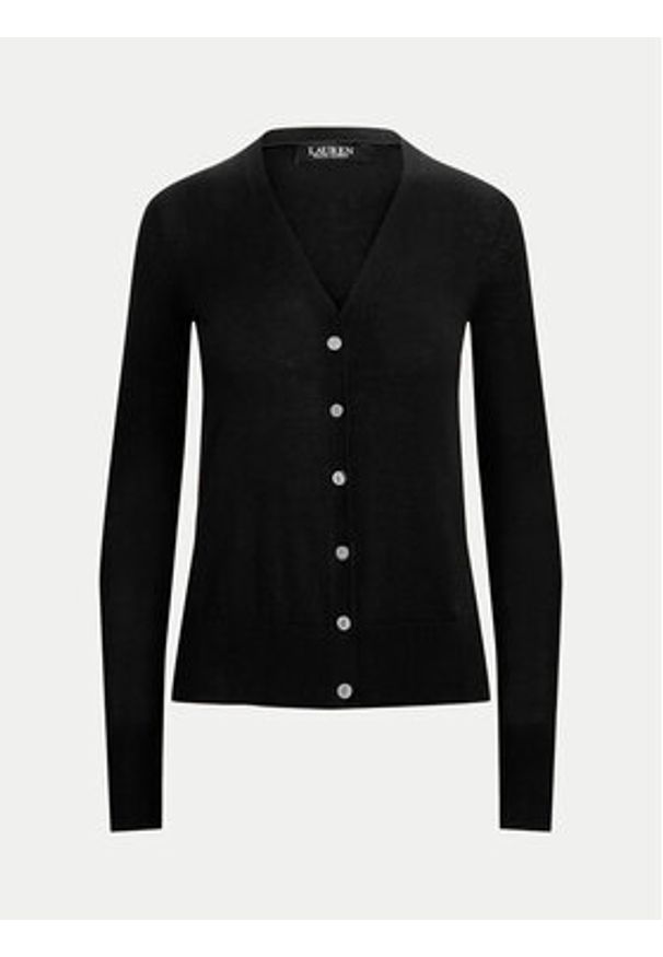 Lauren Ralph Lauren - LAUREN RALPH LAUREN Kardigan 200808207001 Czarny Slim Fit. Kolor: czarny. Materiał: bawełna