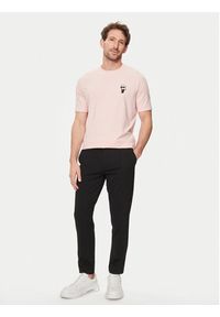 Karl Lagerfeld - KARL LAGERFELD T-Shirt 755027 542221 Różowy Regular Fit. Typ kołnierza: dekolt w karo. Kolor: różowy. Materiał: bawełna #5