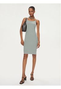 MICHAEL Michael Kors Sukienka dzianinowa MS482DMAFB Srebrny Slim Fit. Kolor: srebrny. Materiał: wiskoza #5