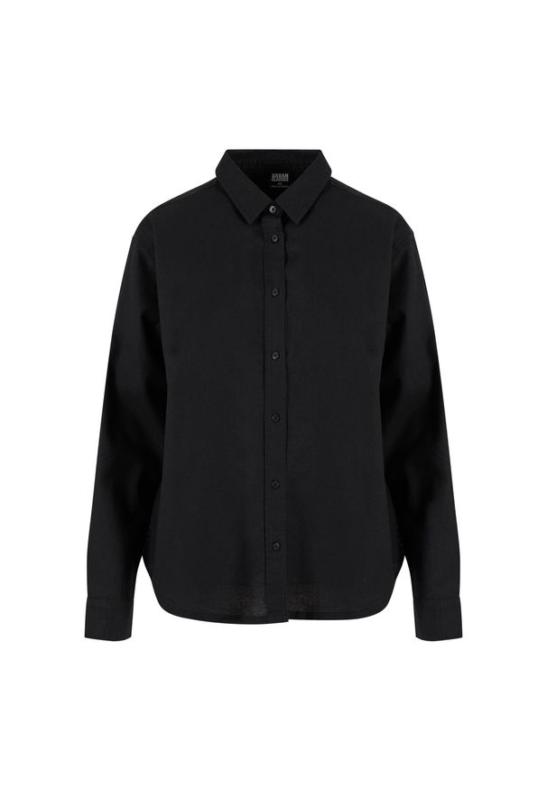 Oversize koszula z mieszanki lnu dla kobiet Urban Classics. Kolor: czarny. Materiał: len. Sezon: lato. Styl: elegancki