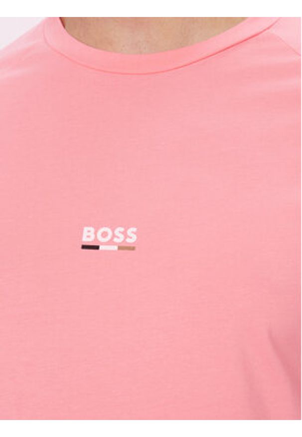 BOSS T-Shirt 50517970 Różowy jasny Slim Fit. Kolor: różowy. Materiał: bawełna