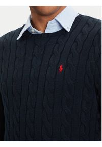 Polo Ralph Lauren Sweter 710775885001 Granatowy Regular Fit. Typ kołnierza: polo. Kolor: niebieski. Materiał: bawełna #5