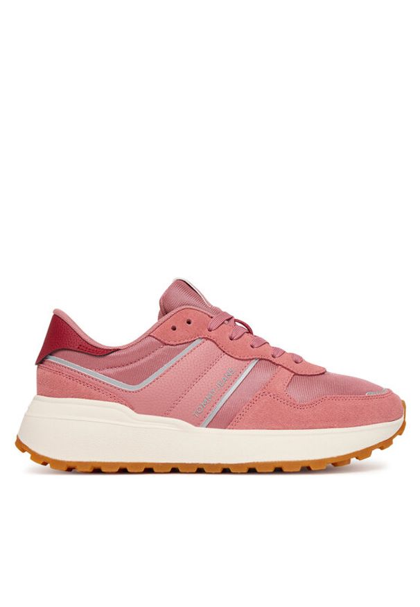 Tommy Jeans Sneakersy Tjw Cleated Runner EN0EN02788 Różowy. Kolor: różowy. Materiał: zamsz, skóra