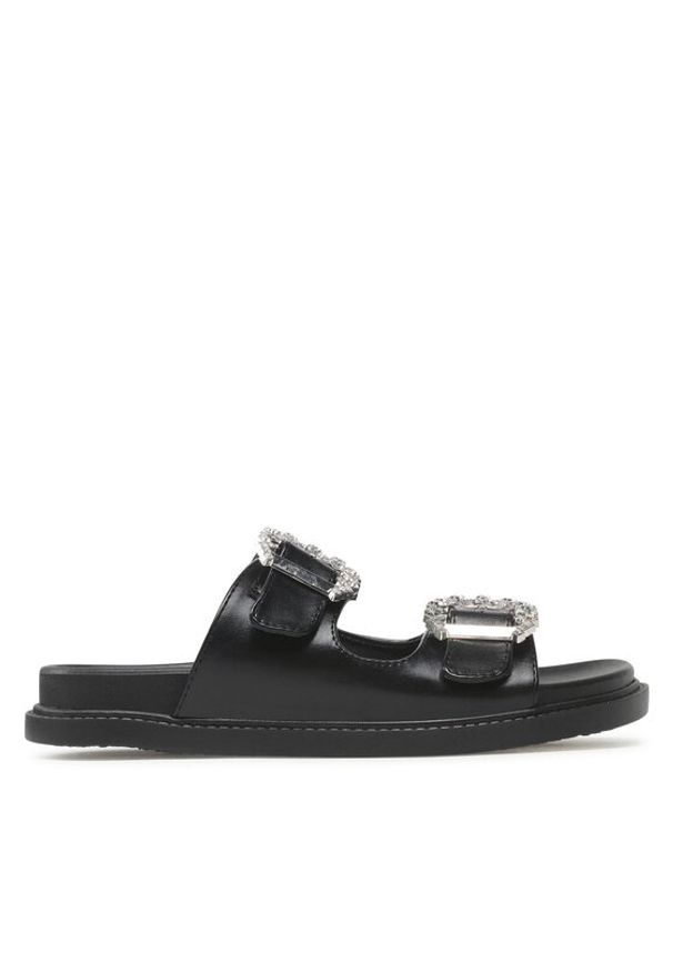 DeeZee Klapki E566-40 Czarny. Kolor: czarny. Materiał: skóra