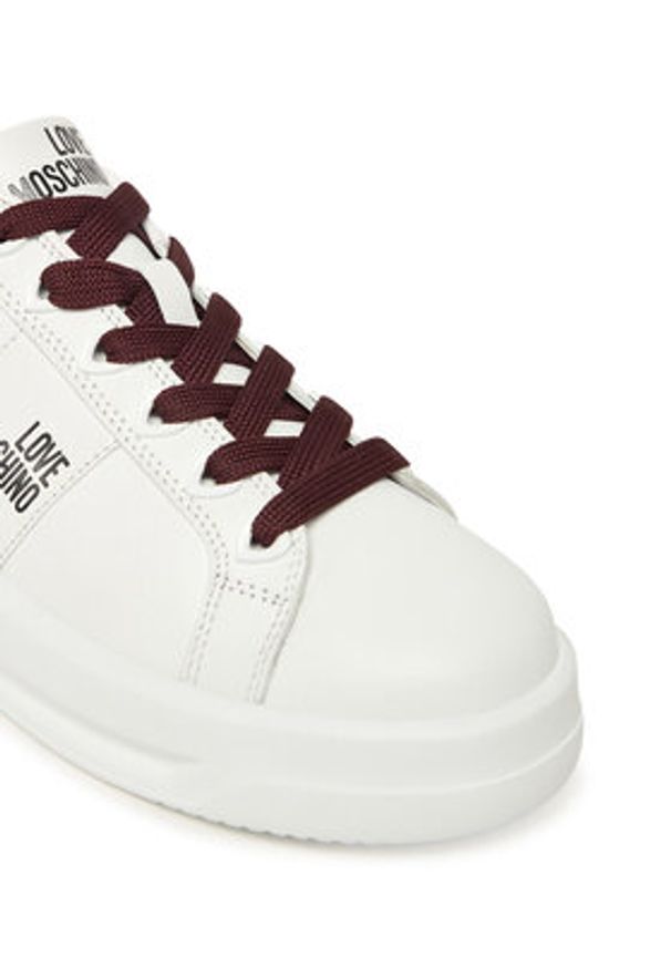 Love Moschino - LOVE MOSCHINO Sneakersy JA15315G0NIA110D Biały. Kolor: biały. Materiał: skóra
